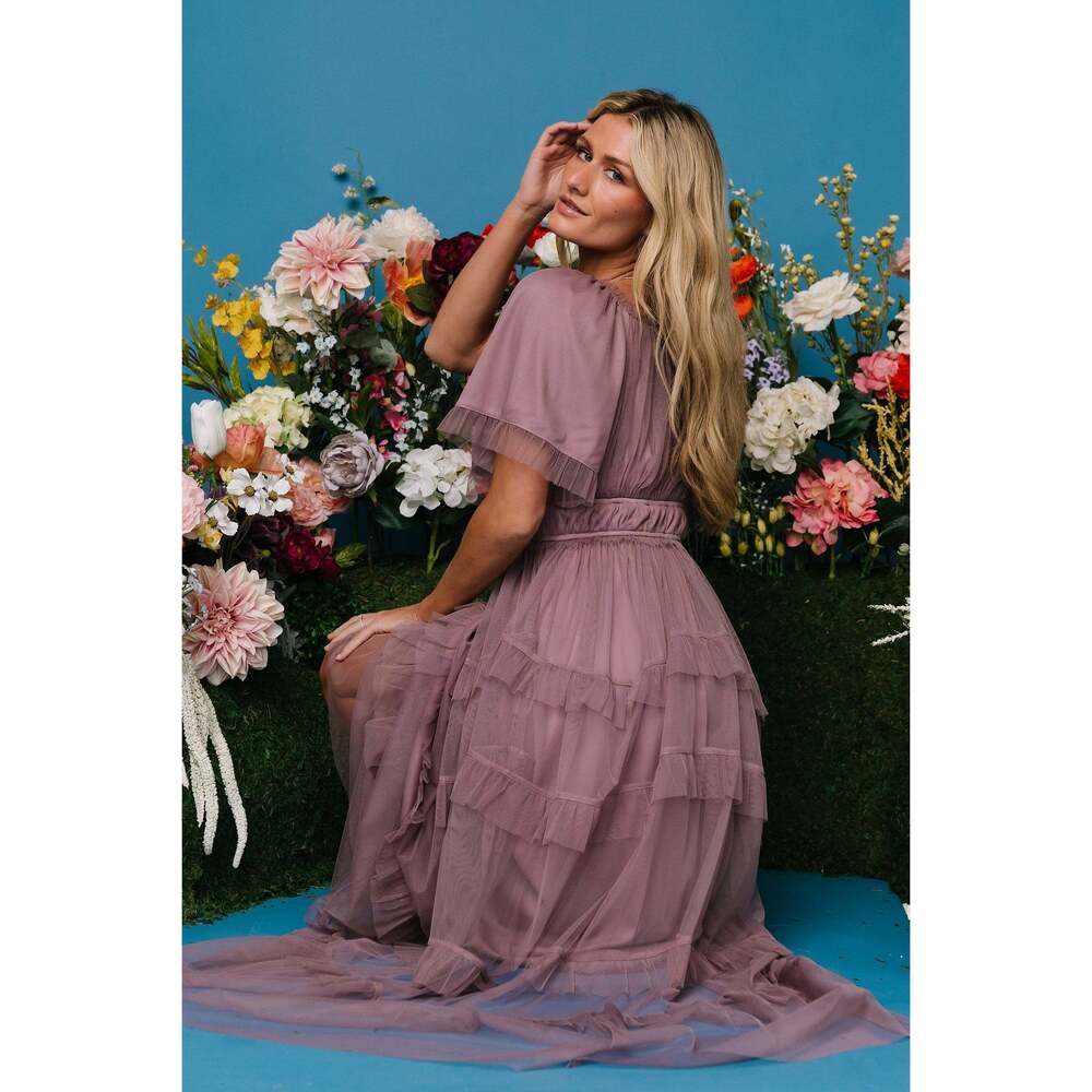 Baltic Born Magdalena Tulle Maxi Dress | Dusty Orchid Size XL - Picture 2 of 5